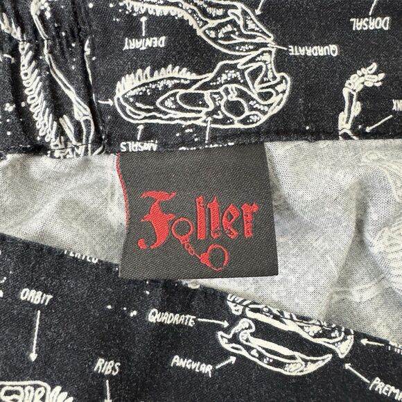 Folter Skater Skirt Womens Size XL Black Dinosaur Print Kitsch Academia Science - Picture 6 of 11